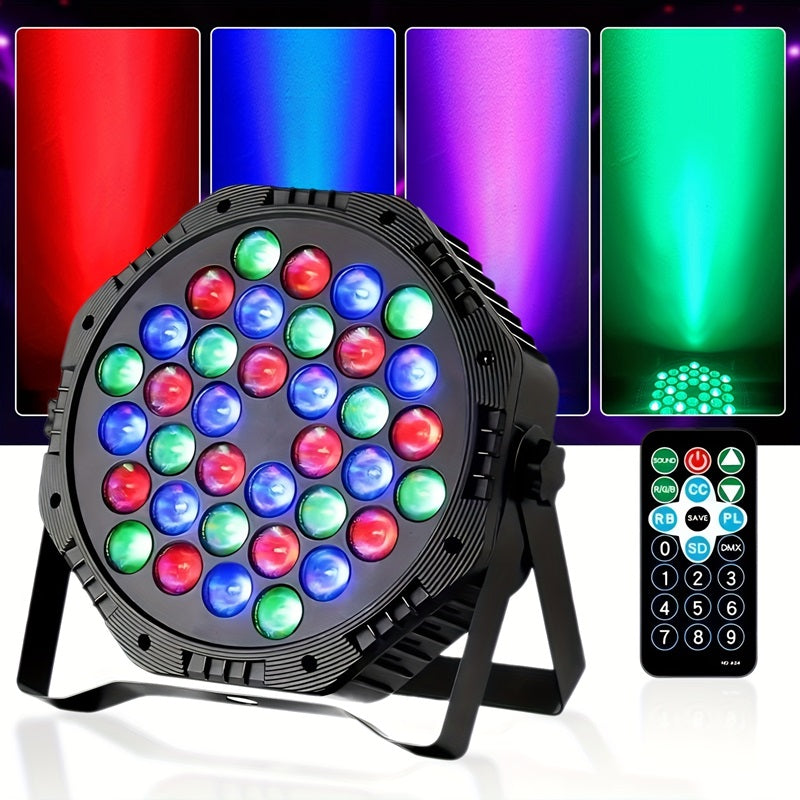 2 pcs Flower Dance® 36 LED Party Par Lights with Sound Activated Remote and DMX Control, Multiple RGB Lighting Effects DJ Lights for Christmas,Wedding, Disco, Dance Party, Club