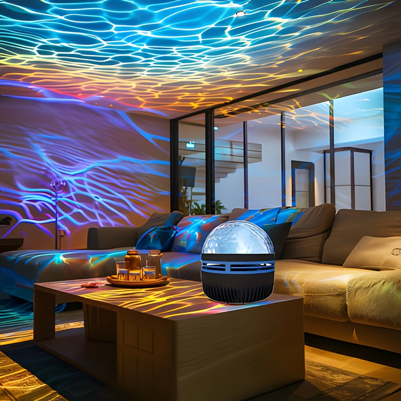 Flower Dance® Elevate Your Bedroom with This USB-Powered Water Wave Projector Lamp!
