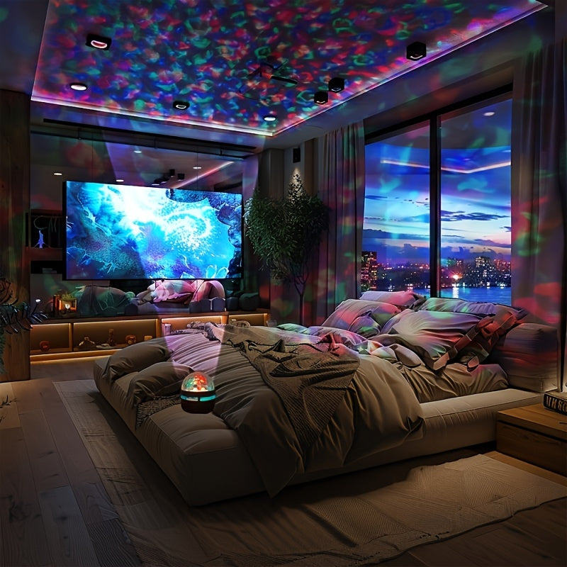 Flower Dance® An Upgraded Magic Water Wave Night Light, USB powered, compatible with power banks, easy to carry, suitable for bedrooms, studies, and game rooms. It is an ideal gift for Christmas, New Year, Valentine's Day, weddings, and birthdays.