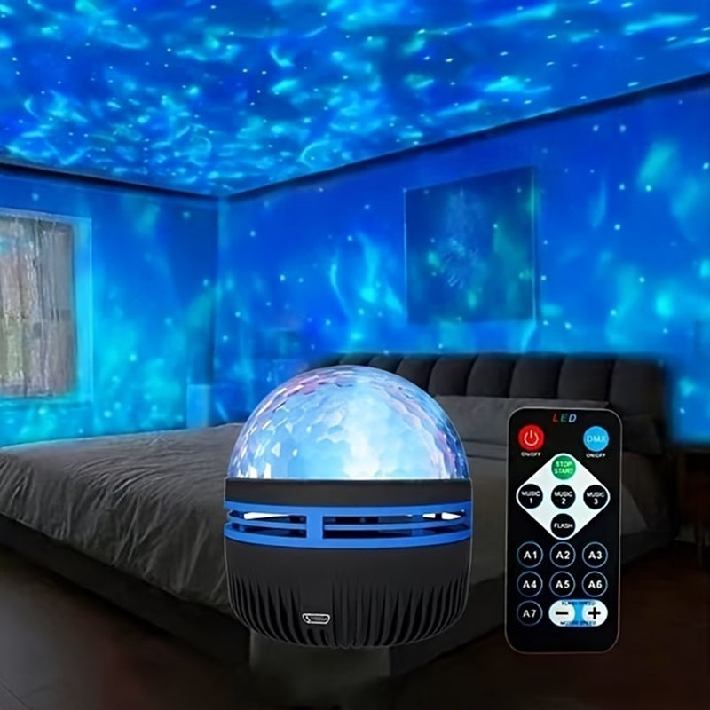 Flower Dance® Elevate Your Bedroom with This USB-Powered Water Wave Projector Lamp!