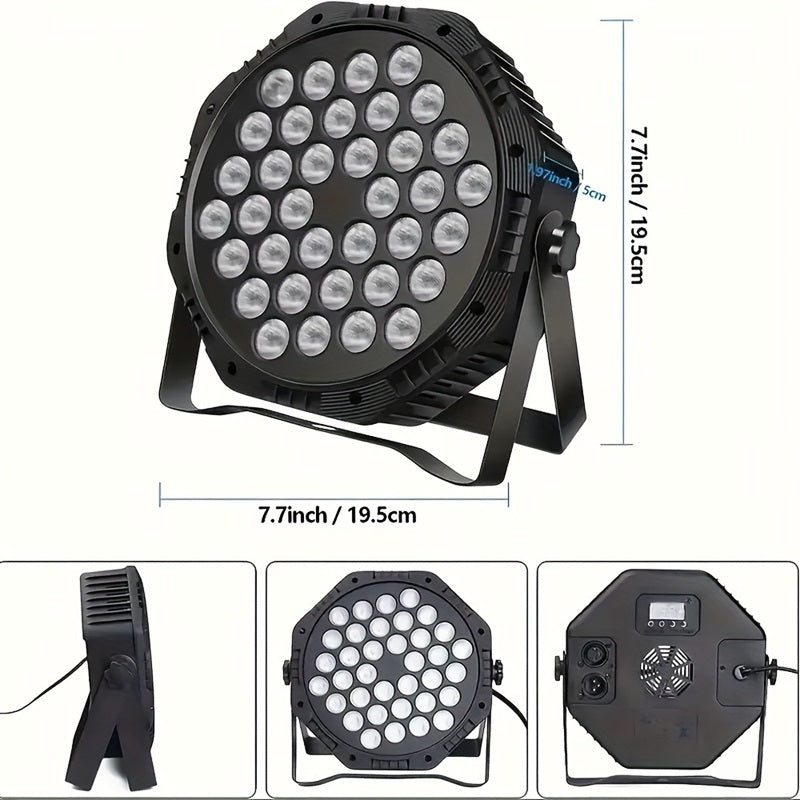 2 pcs Flower Dance® 36 LED Party Par Lights with Sound Activated Remote and DMX Control, Multiple RGB Lighting Effects DJ Lights for Christmas,Wedding, Disco, Dance Party, Club
