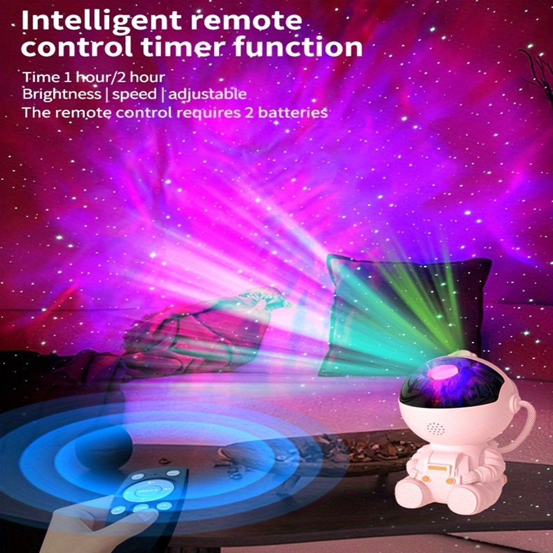 Flower Dance® Astronaut Galaxy Projector with Timer and Remote – LED Nebula Night Light for Kids and Adults, Perfect for Room Decor and Gifts.