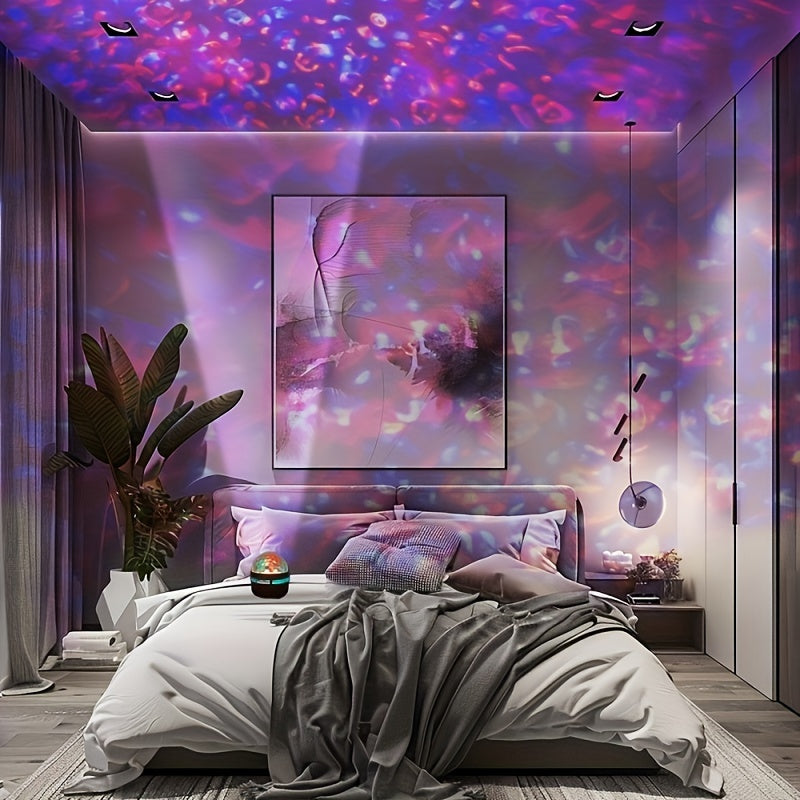 Flower Dance® An Upgraded Magic Water Wave Night Light, USB powered, compatible with power banks, easy to carry, suitable for bedrooms, studies, and game rooms. It is an ideal gift for Christmas, New Year, Valentine's Day, weddings, and birthdays.