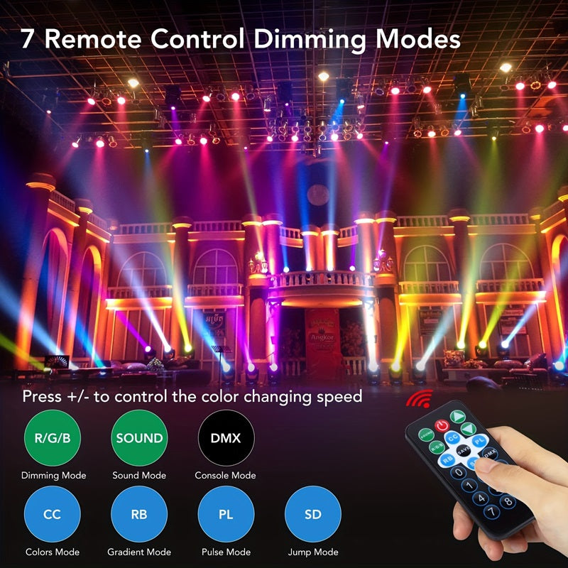 2 pcs Flower Dance® 36 LED Party Par Lights with Sound Activated Remote and DMX Control, Multiple RGB Lighting Effects DJ Lights for Christmas,Wedding, Disco, Dance Party, Club