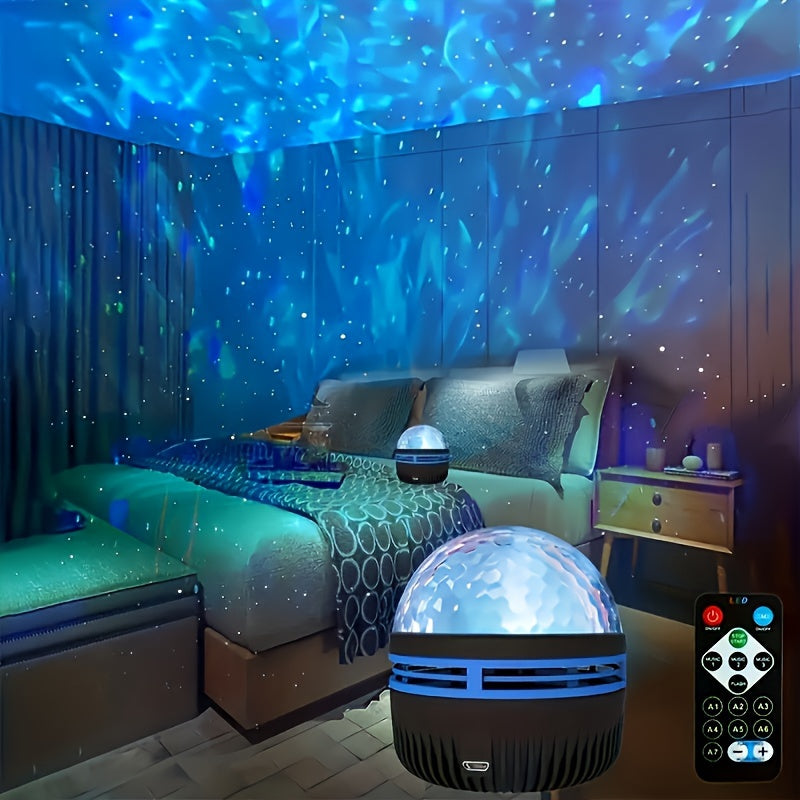 Flower Dance® Elevate Your Bedroom with This USB-Powered Water Wave Projector Lamp!