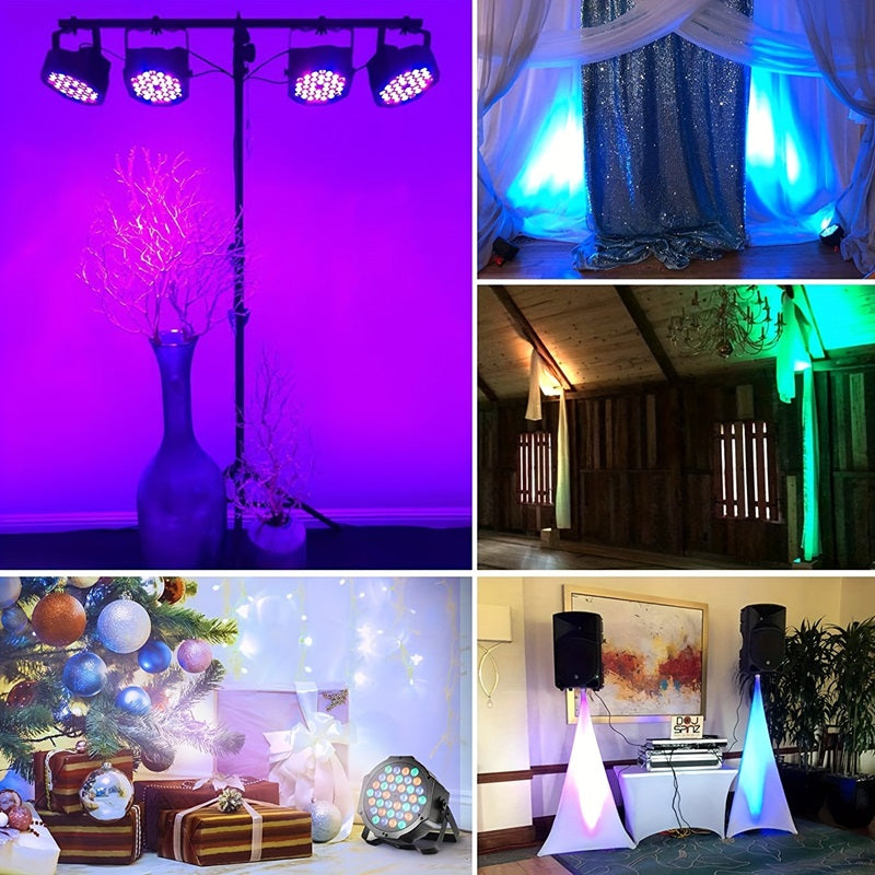 Flower Dance® 36 LED with Sound Activated Remote, DMX Control, RGB Effects for Christmas, Wedding, Disco, Dance Party, Club