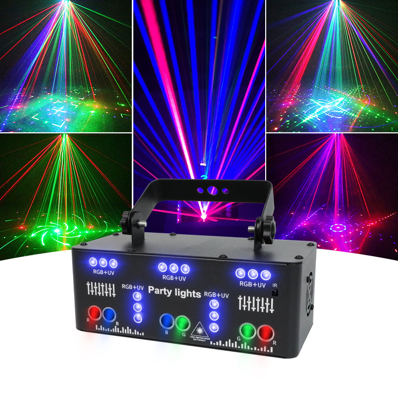 Party Lights, 21 Lens DJ Lights with Strobe Effect,Disco Light Indoor with RGB UV Laser Light Support Sound Control DMX5 (21eyes)
