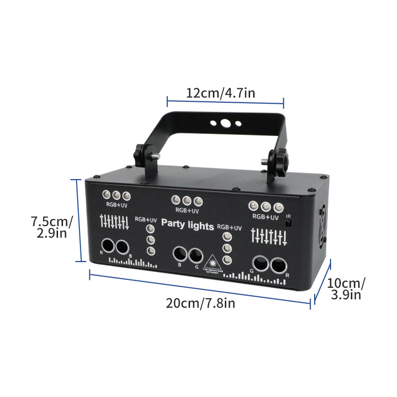 Party Lights, 21 Lens DJ Lights with Strobe Effect,Disco Light Indoor with RGB UV Laser Light Support Sound Control DMX5 (21eyes)