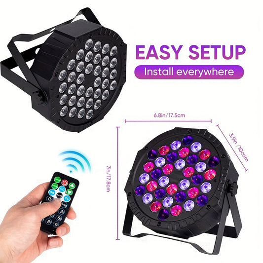 Flower Dance® 36 LED with Sound Activated Remote, DMX Control, RGB Effects for Christmas, Wedding, Disco, Dance Party, Club