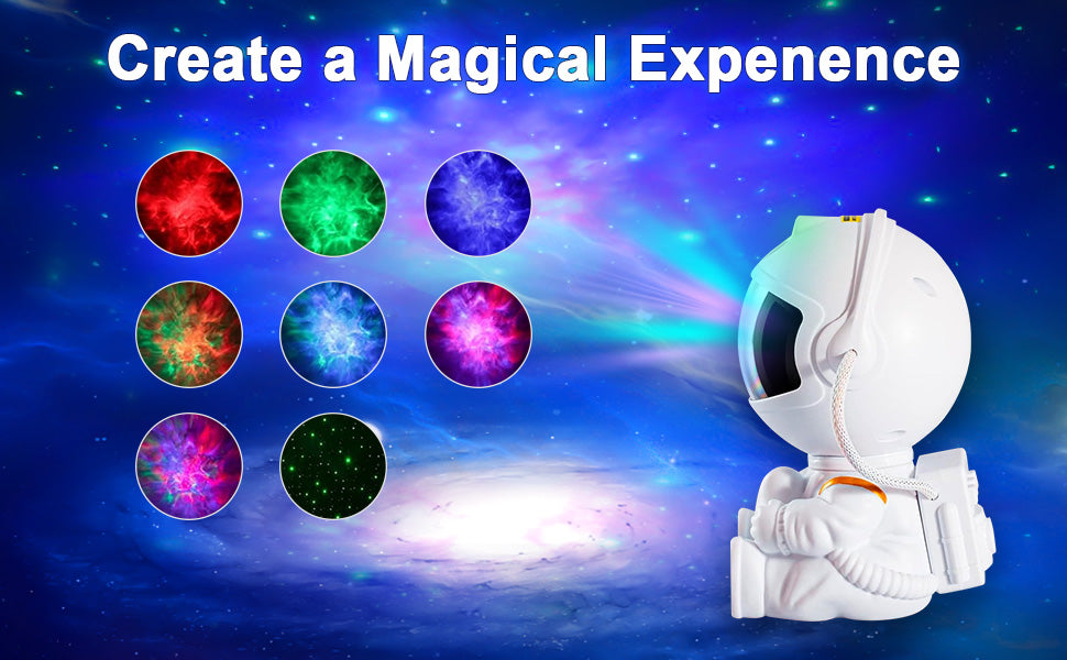 Flower Dance® Astronaut Galaxy Projector with Timer and Remote – LED Nebula Night Light for Kids and Adults, Perfect for Room Decor and Gifts.