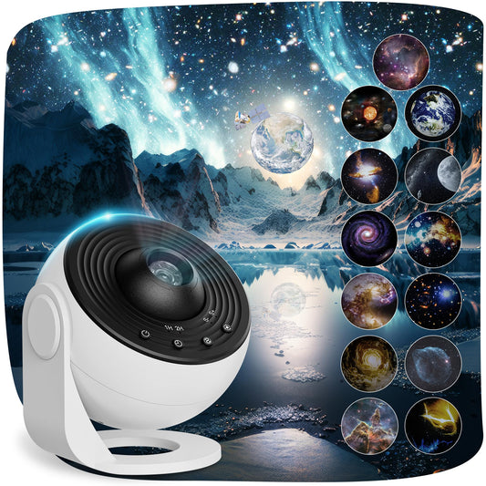 Flower Dance®LED Star Projector Light - USB-Powered Multifunction RGB LED Lighted Device with 13 Starry Sky Film Plates, 30,000-Hour Lifespan, Romantic Effect for Bedroom, Perfect for Home Decor & Graduation Gifts
