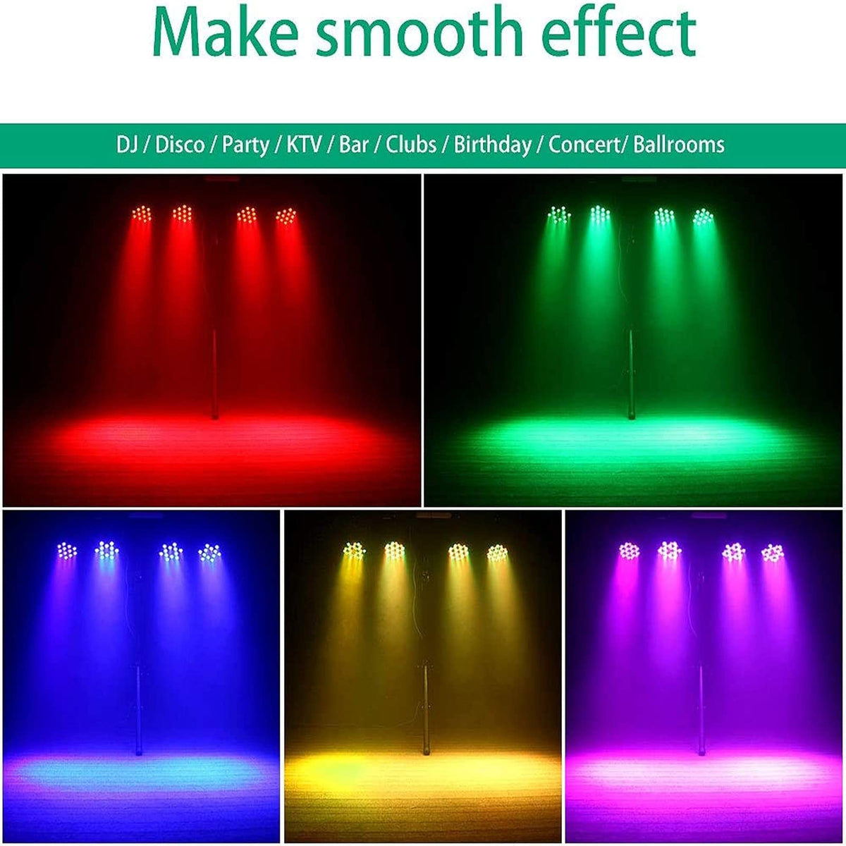 Flower Dance® 36 LED with Sound Activated Remote, DMX Control, RGB Effects for Christmas, Wedding, Disco, Dance Party, Club