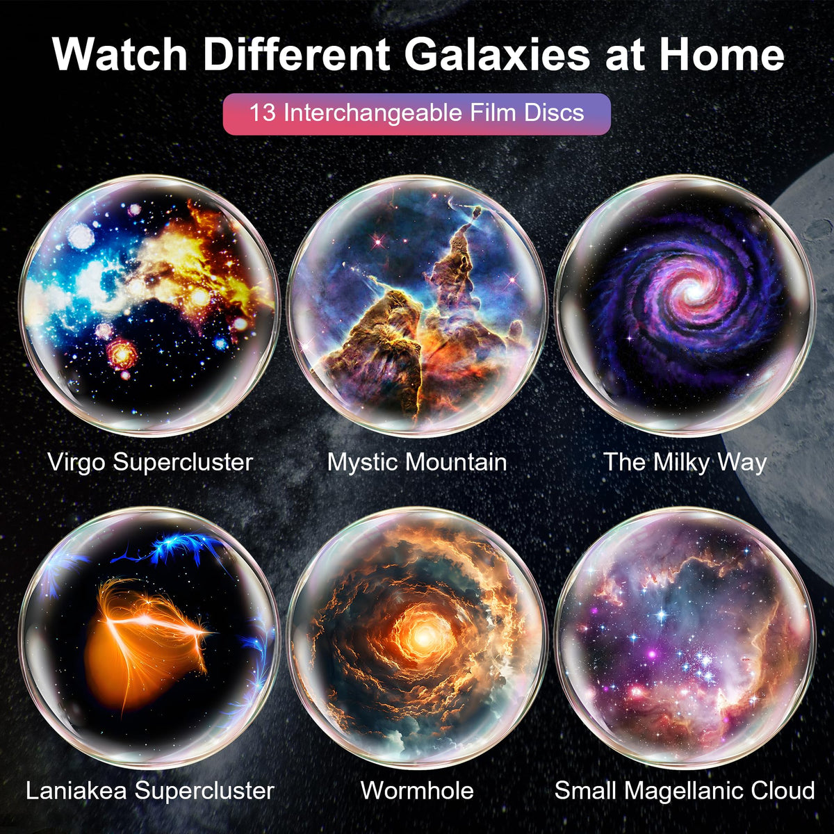 Flower Dance®LED Star Projector Light - USB-Powered Multifunction RGB LED Lighted Device with 13 Starry Sky Film Plates, 30,000-Hour Lifespan, Romantic Effect for Bedroom, Perfect for Home Decor & Graduation Gifts