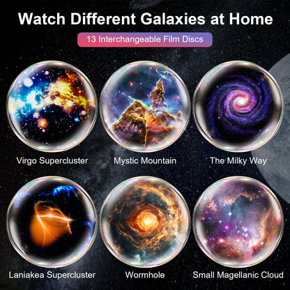 Flower Dance®LED Star Projector Light - USB-Powered Multifunction RGB LED Lighted Device with 13 Starry Sky Film Plates, 30,000-Hour Lifespan, Romantic Effect for Bedroom, Perfect for Home Decor & Graduation Gifts