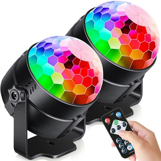 Flower Dance® Disco Ball Strobe Lamp 7 Modes Stage Light for Home Room Dance Parties Birthday Karaoke Christmas Decorations(2 packs)